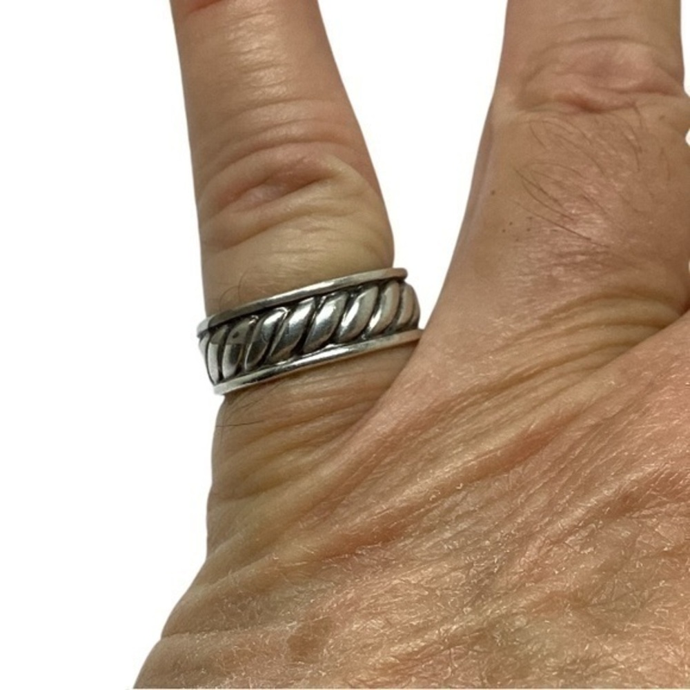 Sterling silver unisex band ring